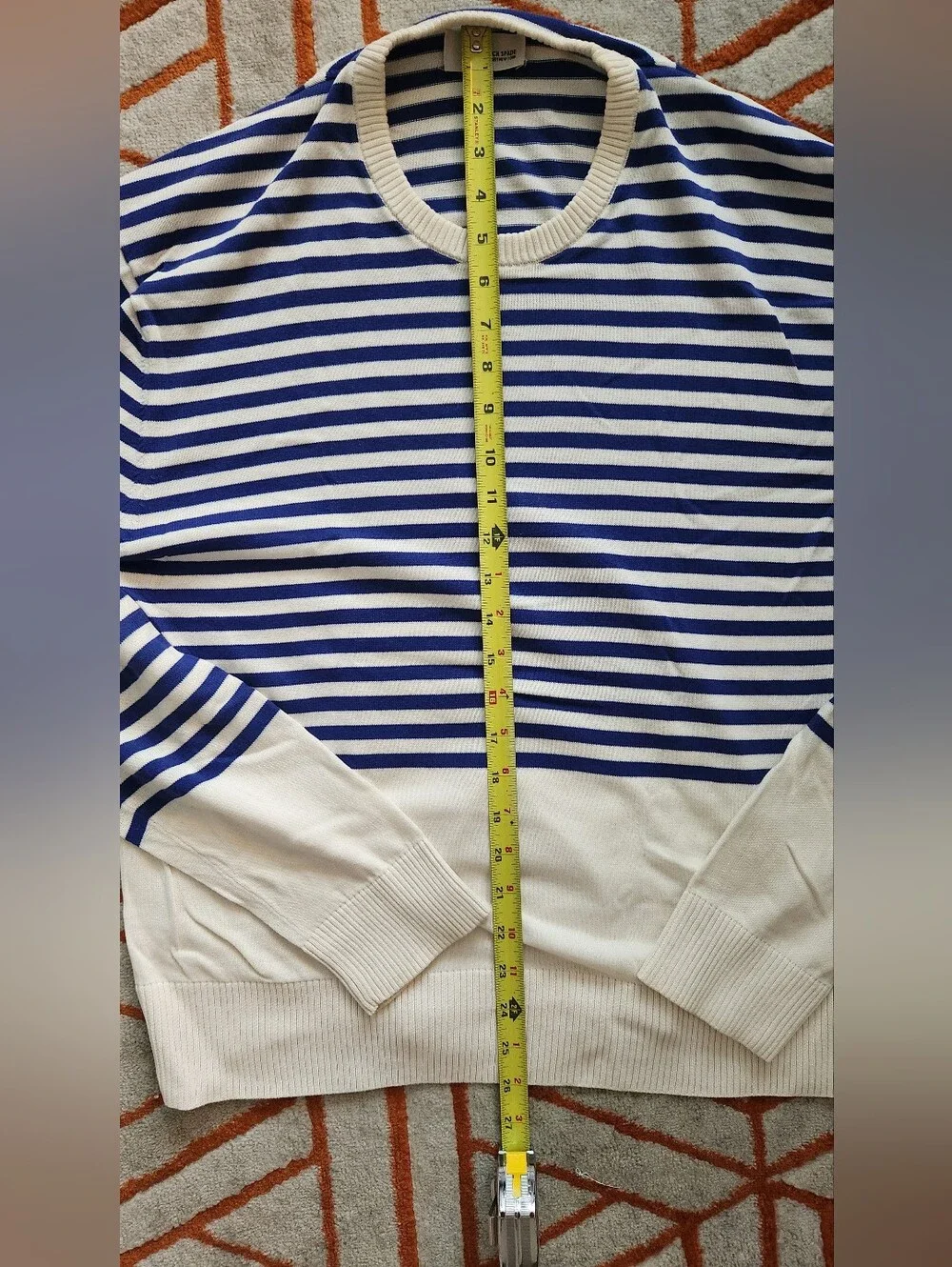 Jack Spade - Striped Crewneck Sweater, Blue & White, Size Large